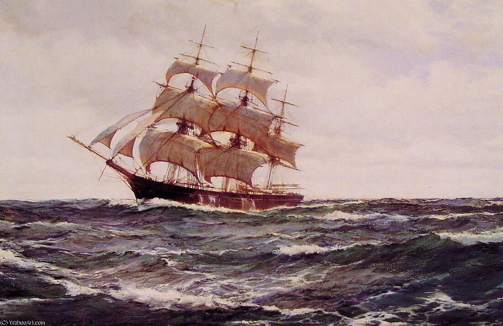 WikiOO.org - Encyclopedia of Fine Arts - Maľba, Artwork Montague Dawson - The glorious sea