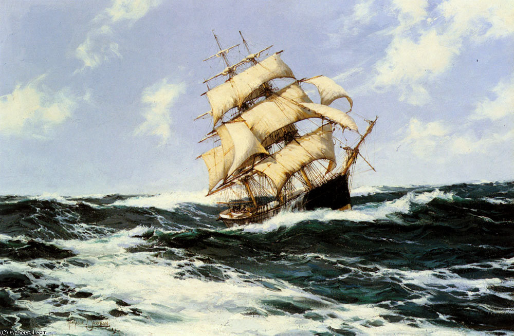 Wikioo.org - The Encyclopedia of Fine Arts - Painting, Artwork by Montague Dawson - The Pacific Combers on the Open Seas
