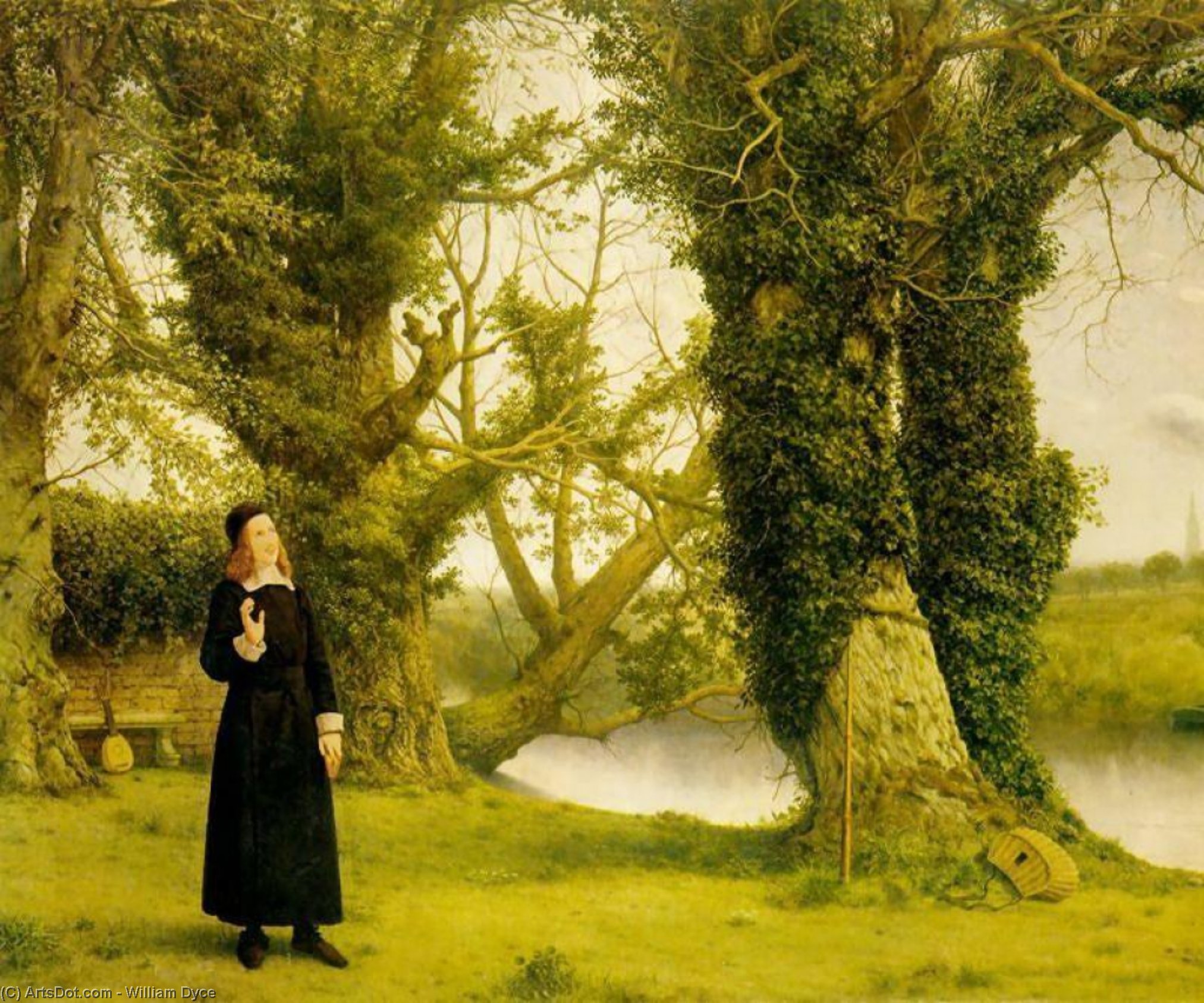 WikiOO.org - 백과 사전 - 회화, 삽화 William Dyce - Amongst the Trees