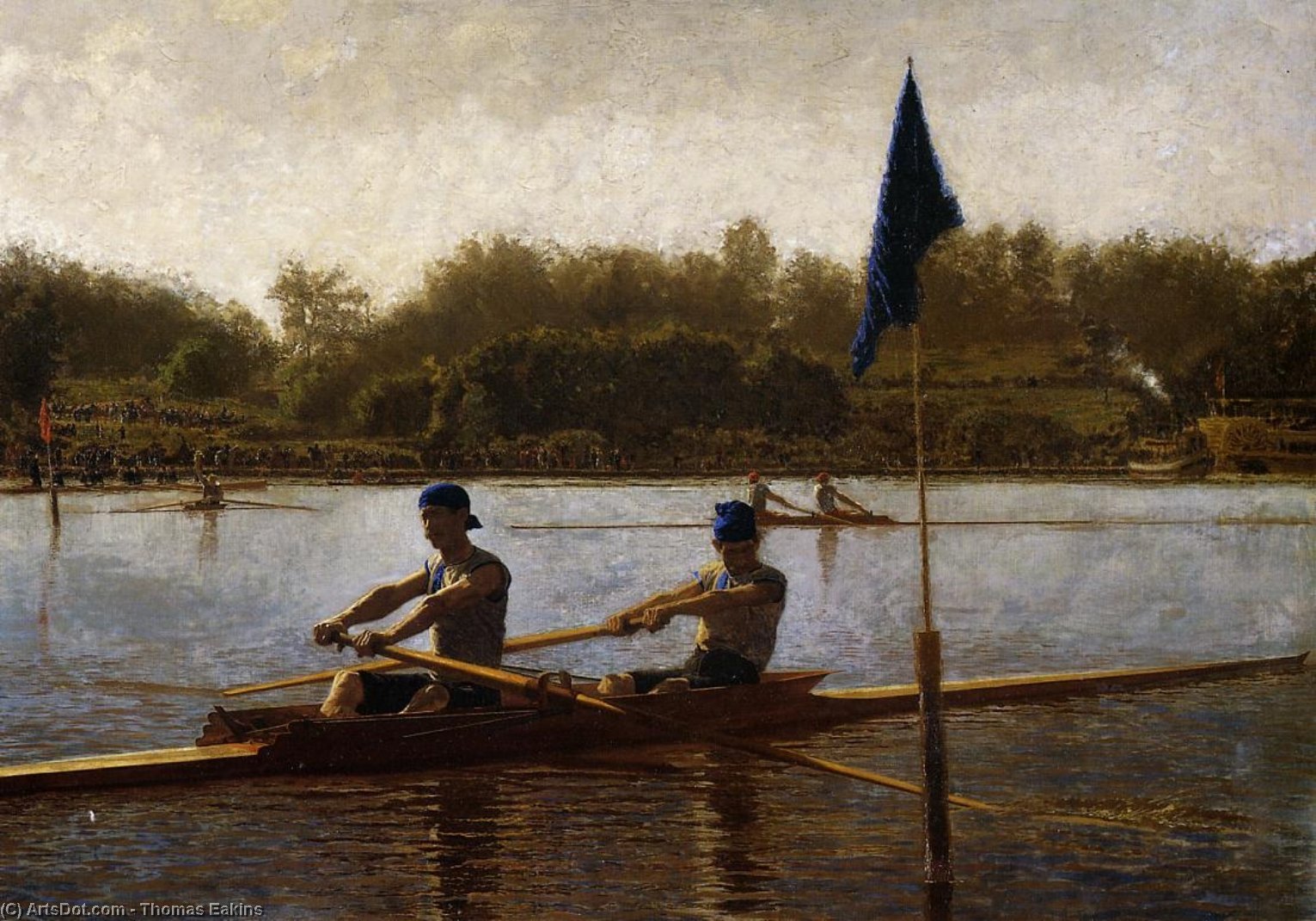 Wikioo.org - The Encyclopedia of Fine Arts - Painting, Artwork by Thomas Eakins - The Biglin Brothers Turning the Stake Boat