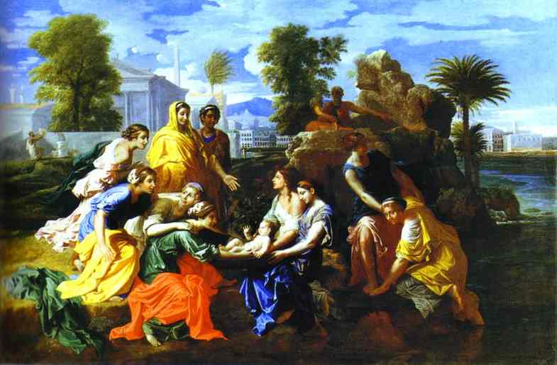 Wikioo.org - สารานุกรมวิจิตรศิลป์ - จิตรกรรม Nicolas Poussin - Baby Moses Saved from River