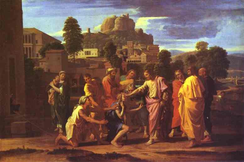 WikiOO.org - Encyclopedia of Fine Arts - Maleri, Artwork Nicolas Poussin - Christ Healing the Blind