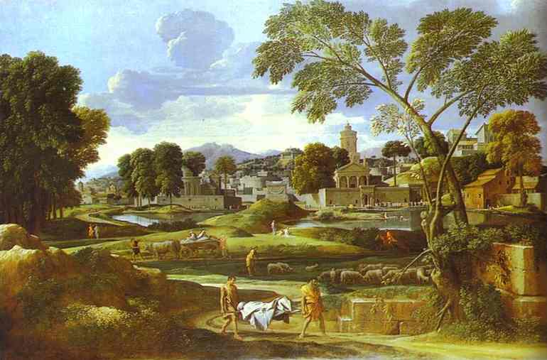 WikiOO.org - Енциклопедія образотворчого мистецтва - Живопис, Картини
 Nicolas Poussin - Landscape with Funeral of Phocion