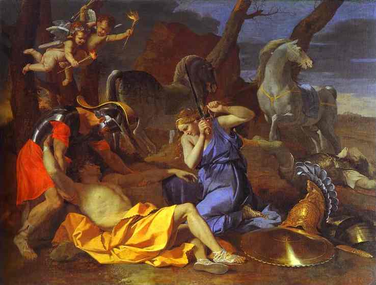 Wikioo.org - The Encyclopedia of Fine Arts - Painting, Artwork by Nicolas Poussin - Tancrede and Erminia