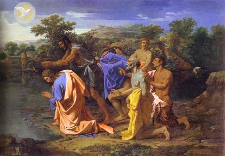 WikiOO.org - Enciclopédia das Belas Artes - Pintura, Arte por Nicolas Poussin - The Baptism of Christ