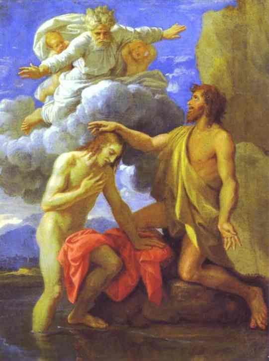 Wikioo.org - Encyklopedia Sztuk Pięknych - Malarstwo, Grafika Nicolas Poussin - The Baptism of Christ.