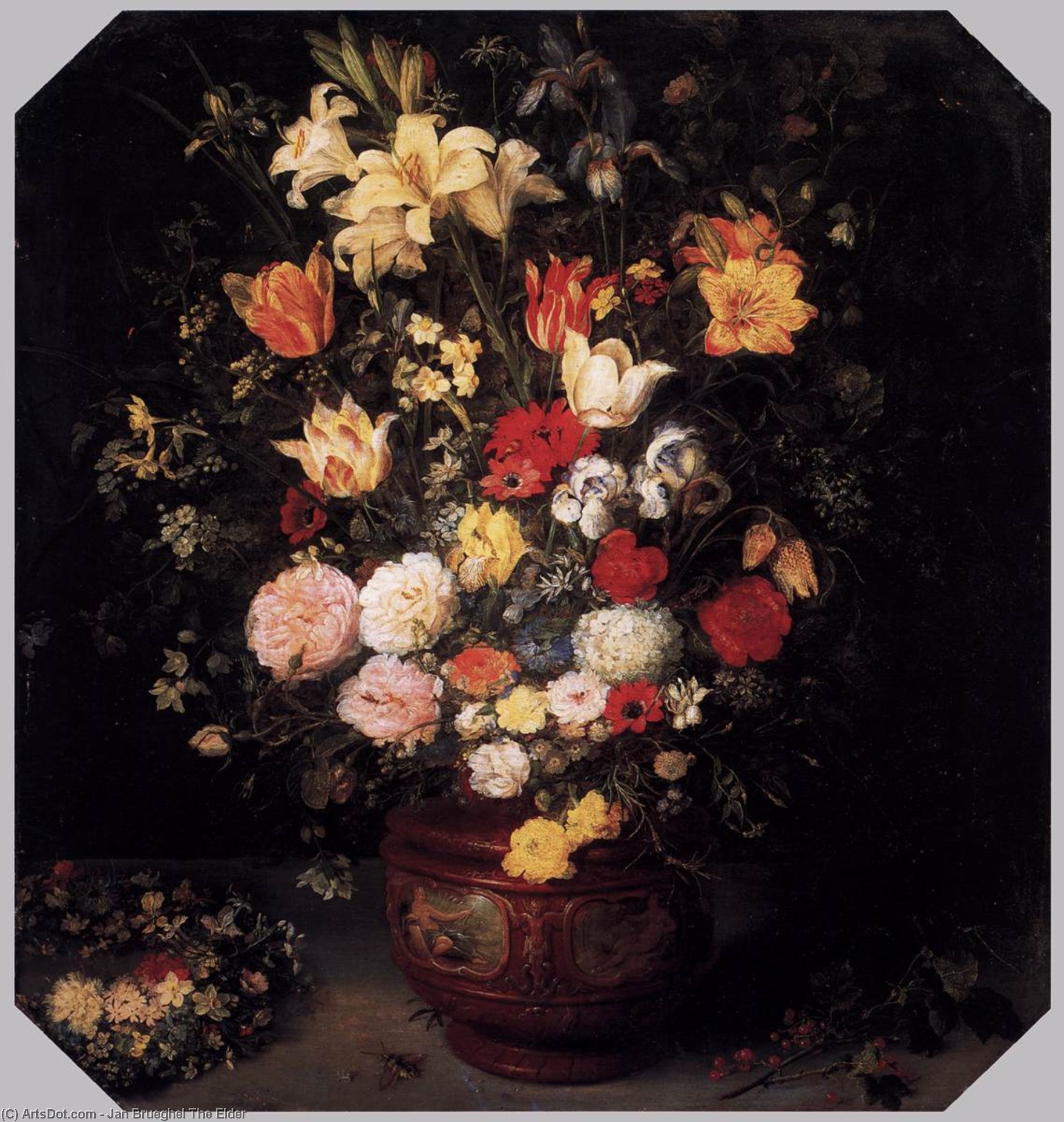 Wikioo.org - The Encyclopedia of Fine Arts - Painting, Artwork by Jan Brueghel The Elder - Bouquet of Flowers