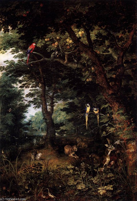WikiOO.org - Enciklopedija dailės - Tapyba, meno kuriniai Jan Brueghel The Elder - the earthly paradise