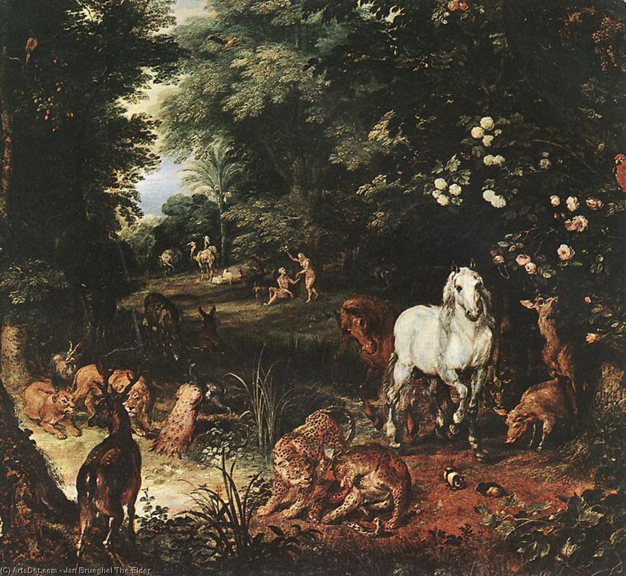 Wikioo.org - The Encyclopedia of Fine Arts - Painting, Artwork by Jan Brueghel The Elder - the original sin (detail)
