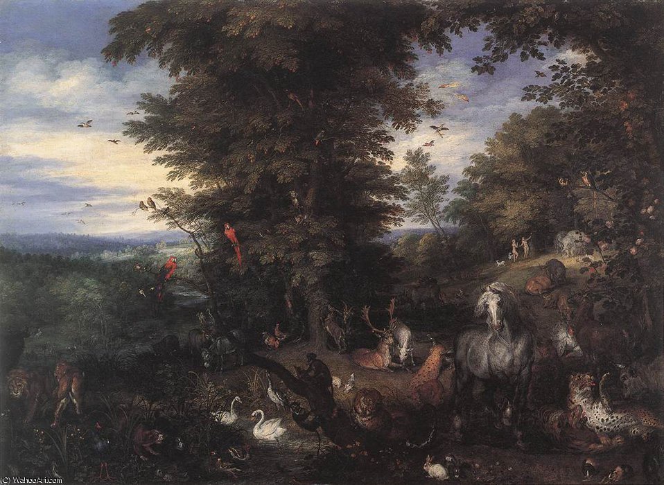 Wikioo.org - The Encyclopedia of Fine Arts - Painting, Artwork by Jan Brueghel The Elder - Adam and Eve in the Garden of Eden