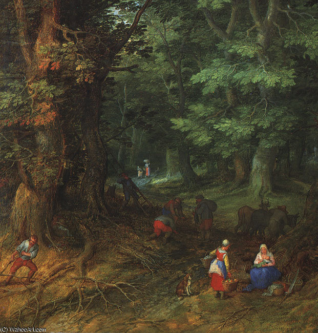 Wikioo.org - The Encyclopedia of Fine Arts - Painting, Artwork by Jan Brueghel The Elder - Rest on the Flight to Egypt, detail