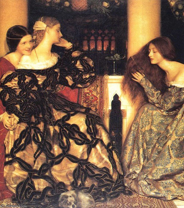 Wikioo.org - The Encyclopedia of Fine Arts - Painting, Artwork by Frank Cadogan Cowper - Venetian Ladies Listening to a Serenade