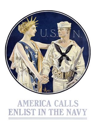 WikiOO.org - 백과 사전 - 회화, 삽화 Johann Josef Christian - america callsenlist in the navy - (9954654)