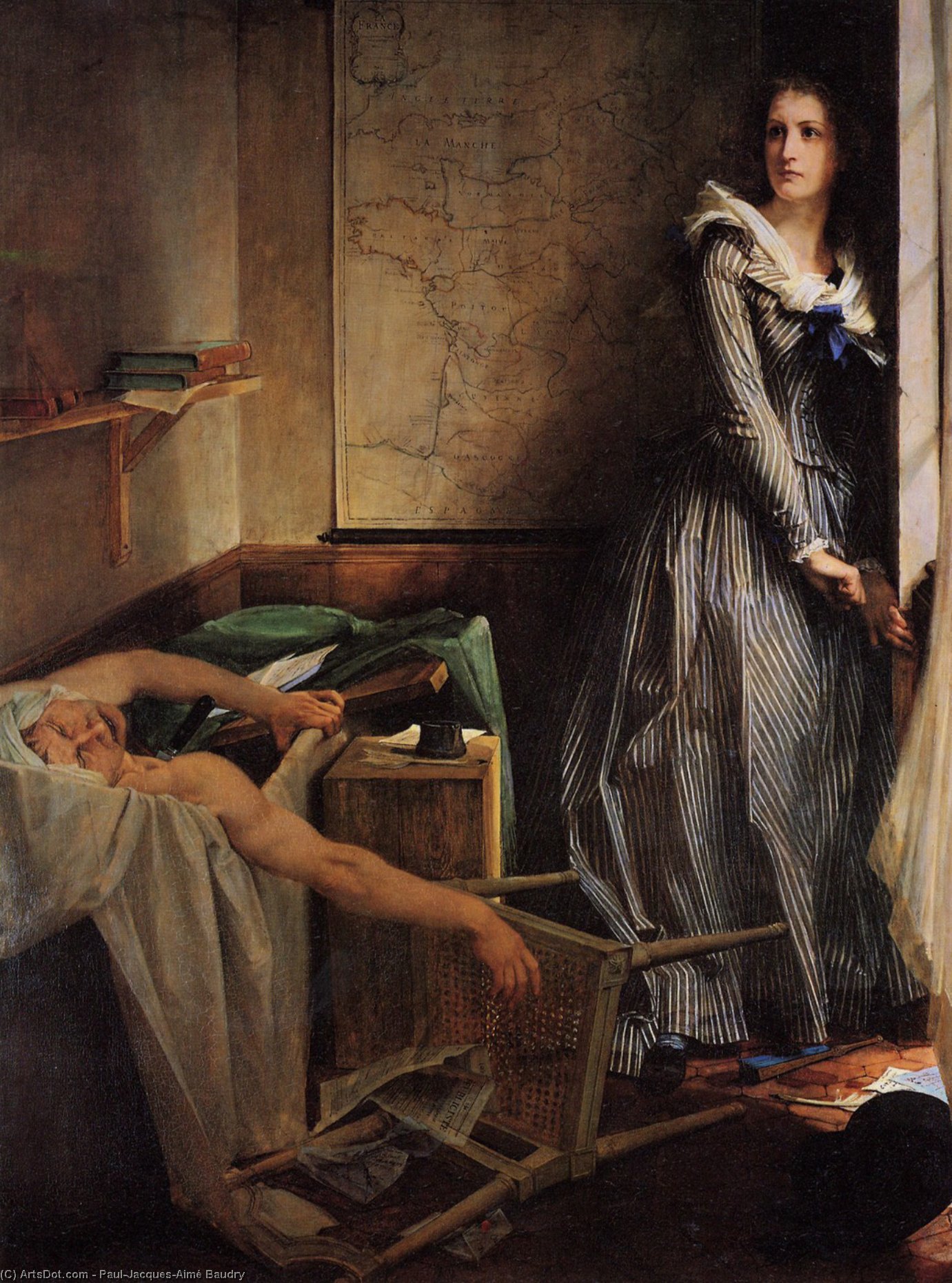 Wikioo.org – L'Encyclopédie des Beaux Arts - Peinture, Oeuvre de Paul-Jacques-Aimé Baudry - Charlotte corday