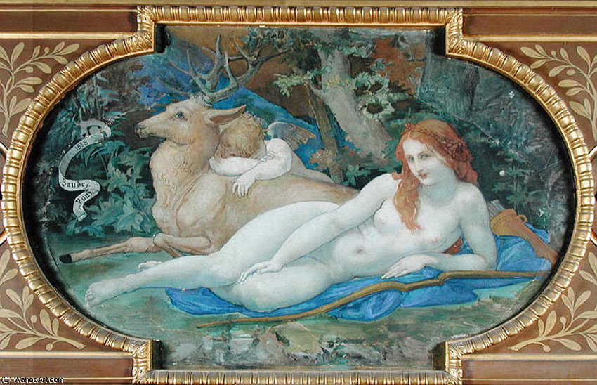 WikiOO.org - Encyclopedia of Fine Arts - Maleri, Artwork Paul-Jacques-Aimé Baudry - Diana in Repose