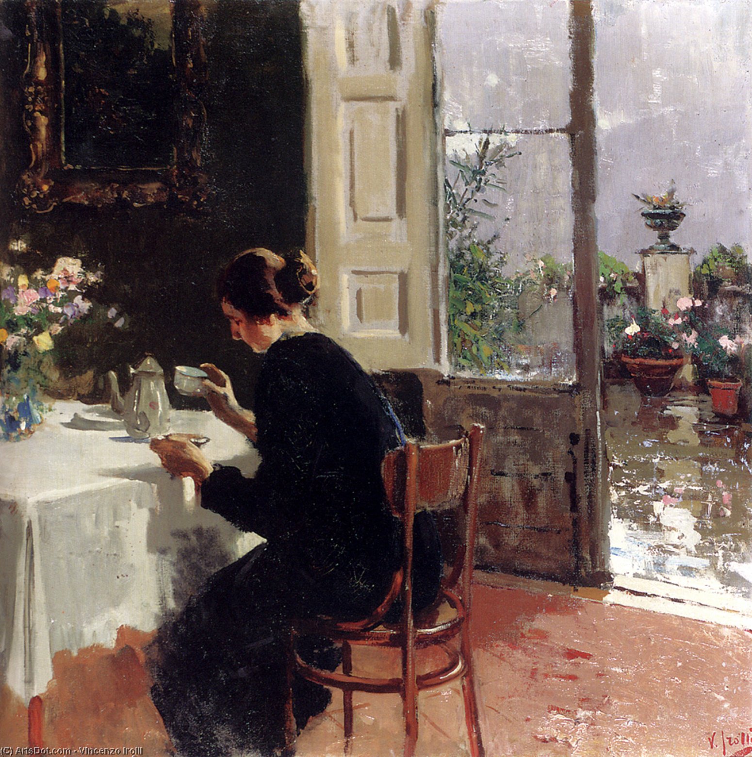WikiOO.org - אנציקלופדיה לאמנויות יפות - ציור, יצירות אמנות Vincenzo Irolli - At the window