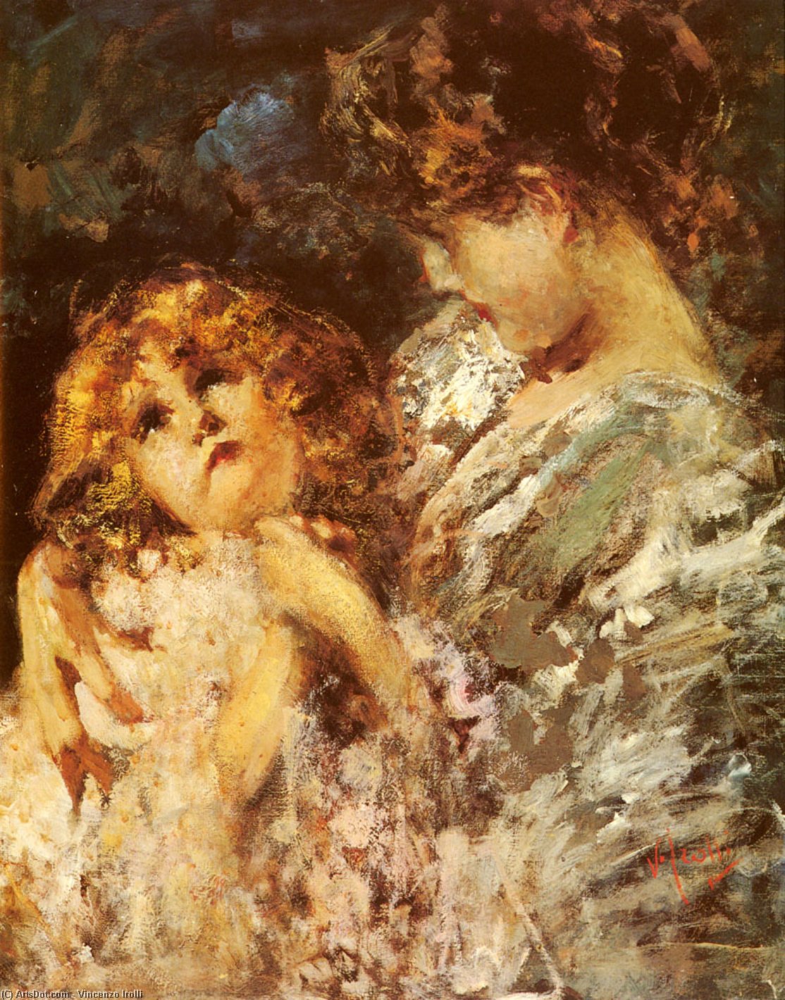 Wikioo.org - The Encyclopedia of Fine Arts - Painting, Artwork by Vincenzo Irolli - Mother and child