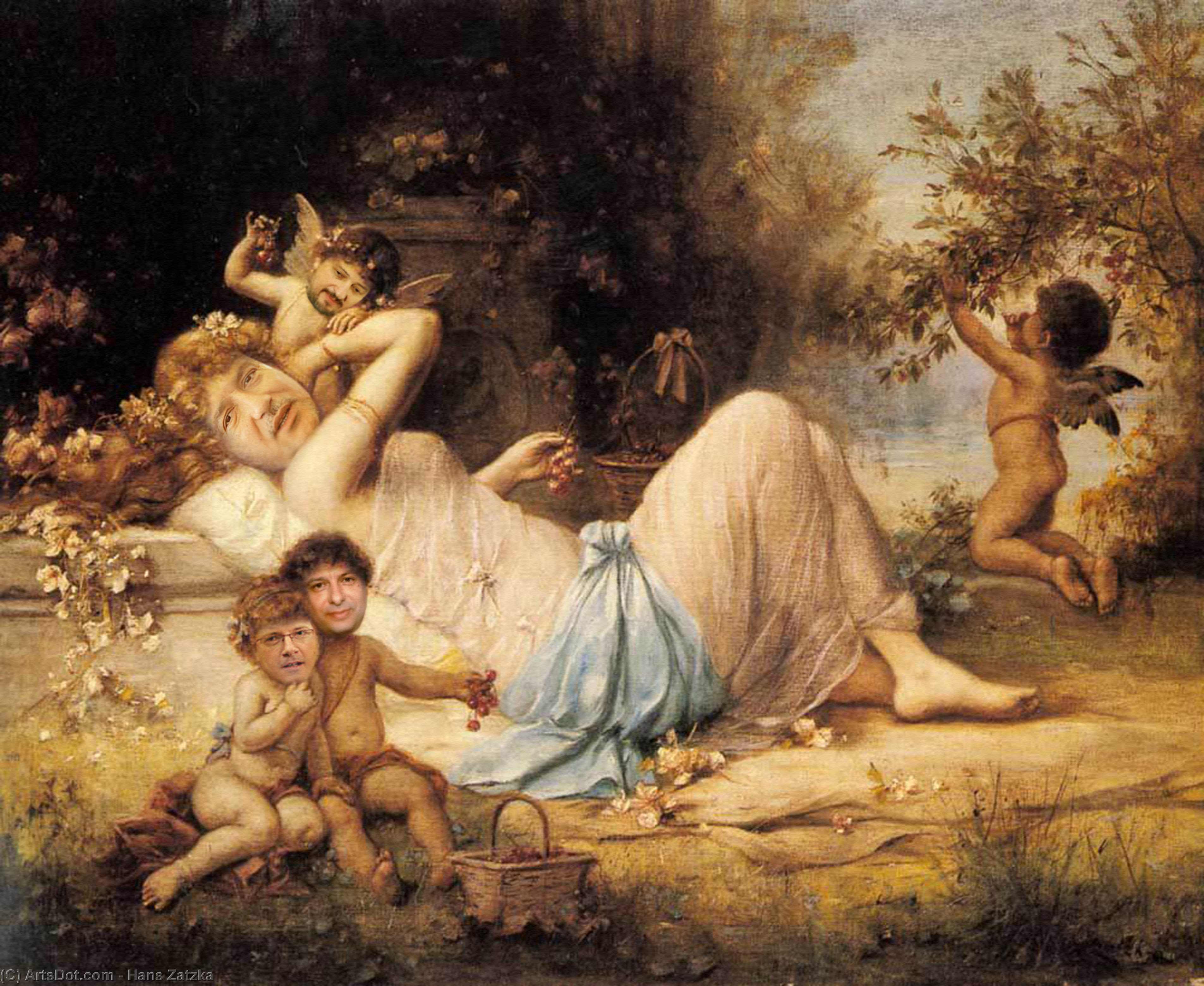 WikiOO.org - Encyclopedia of Fine Arts - Maľba, Artwork Hans Zatzka - Venus and her Attendants