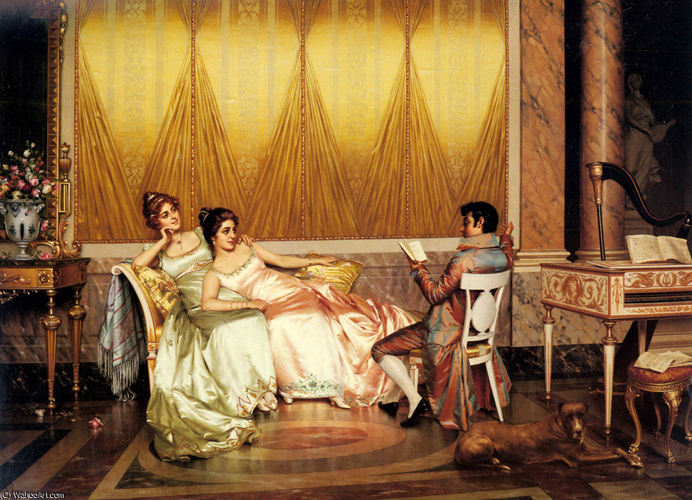 Wikioo.org - The Encyclopedia of Fine Arts - Painting, Artwork by Vittorio Reggianini - The poetry reading
