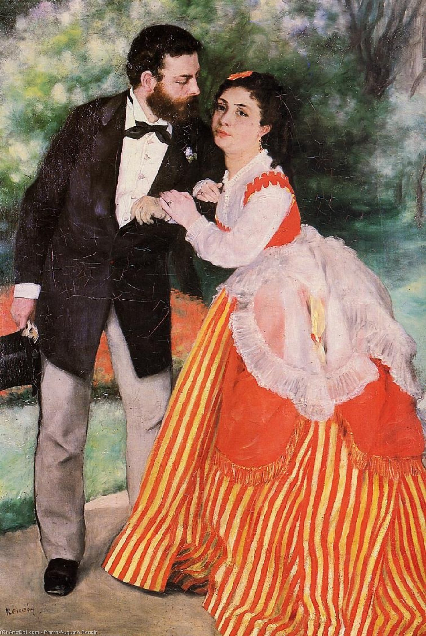 Wikioo.org – La Enciclopedia de las Bellas Artes - Pintura, Obras de arte de Pierre-Auguste Renoir - Alfredo Sisley con su Esposa