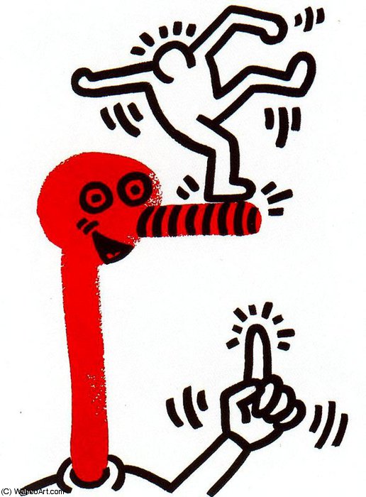 Wikioo.org - The Encyclopedia of Fine Arts - Painting, Artwork by Keith Haring - Untitled (573)