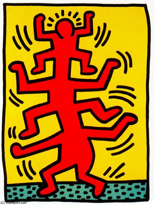 Wikioo.org - The Encyclopedia of Fine Arts - Painting, Artwork by Keith Haring - Untitled (298)