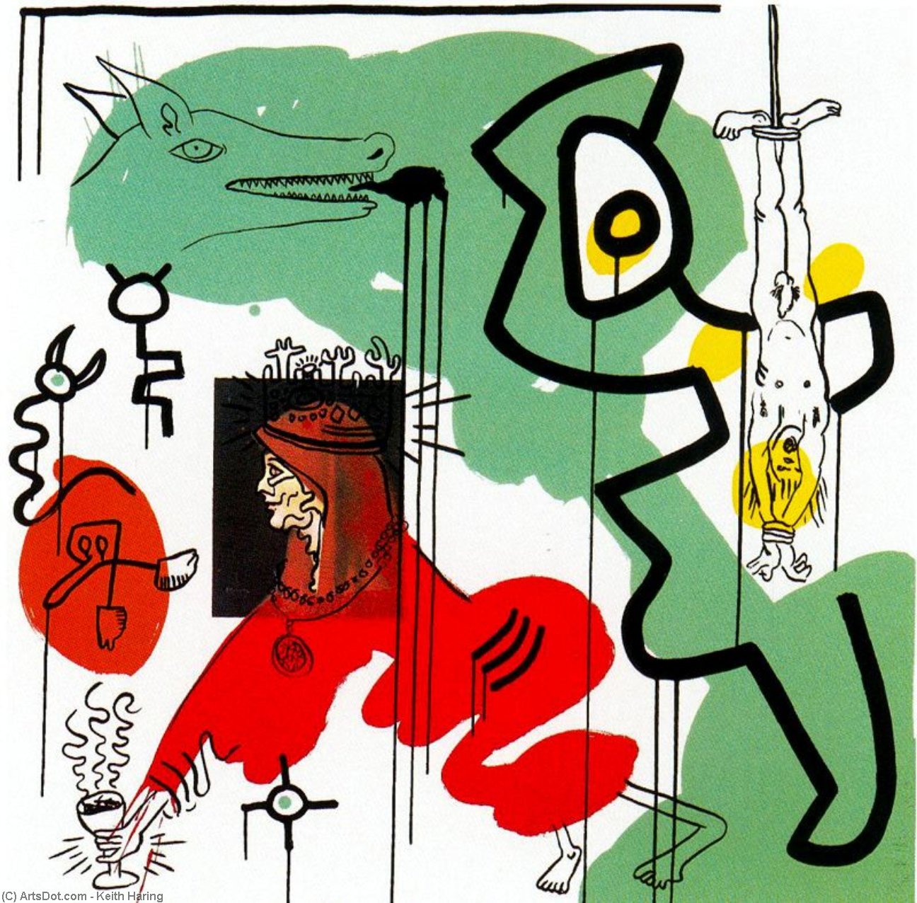 Wikioo.org - The Encyclopedia of Fine Arts - Painting, Artwork by Keith Haring - Untitled (137)