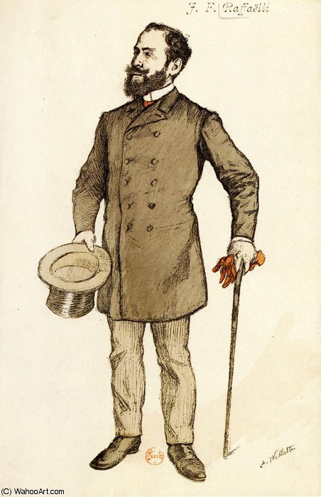 WikiOO.org - 백과 사전 - 회화, 삽화 Adolphe Léon Willette - Portrait of Jean-Francois Raffaelli