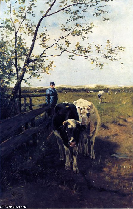 Wikioo.org - The Encyclopedia of Fine Arts - Painting, Artwork by Anton Mauve - Finished grazing