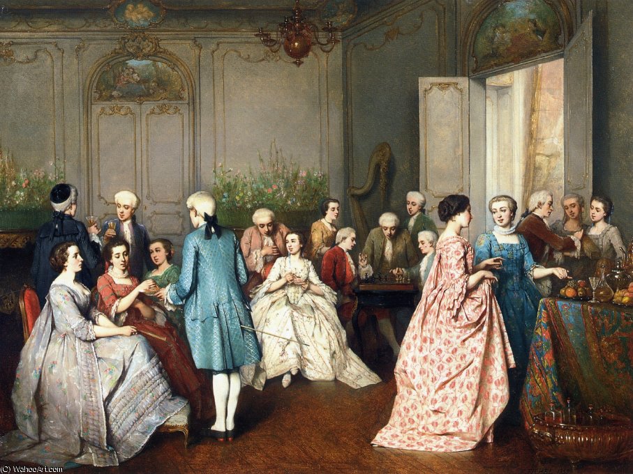 Wikioo.org - The Encyclopedia of Fine Arts - Painting, Artwork by Benjamin Eugene Fichel - Fashionable soiree