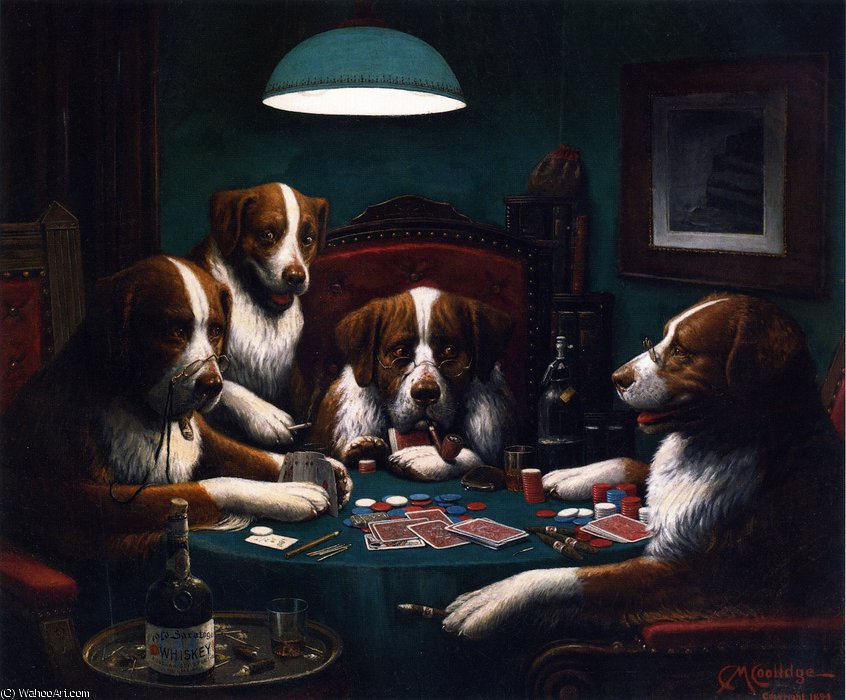 Wikioo.org - The Encyclopedia of Fine Arts - Painting, Artwork by Cassius Marcellus Coolidge - The poker game