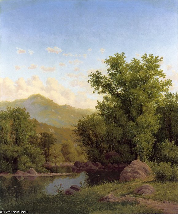 Wikioo.org - The Encyclopedia of Fine Arts - Painting, Artwork by Charles Harry Eaton - Spring Landscape along a River