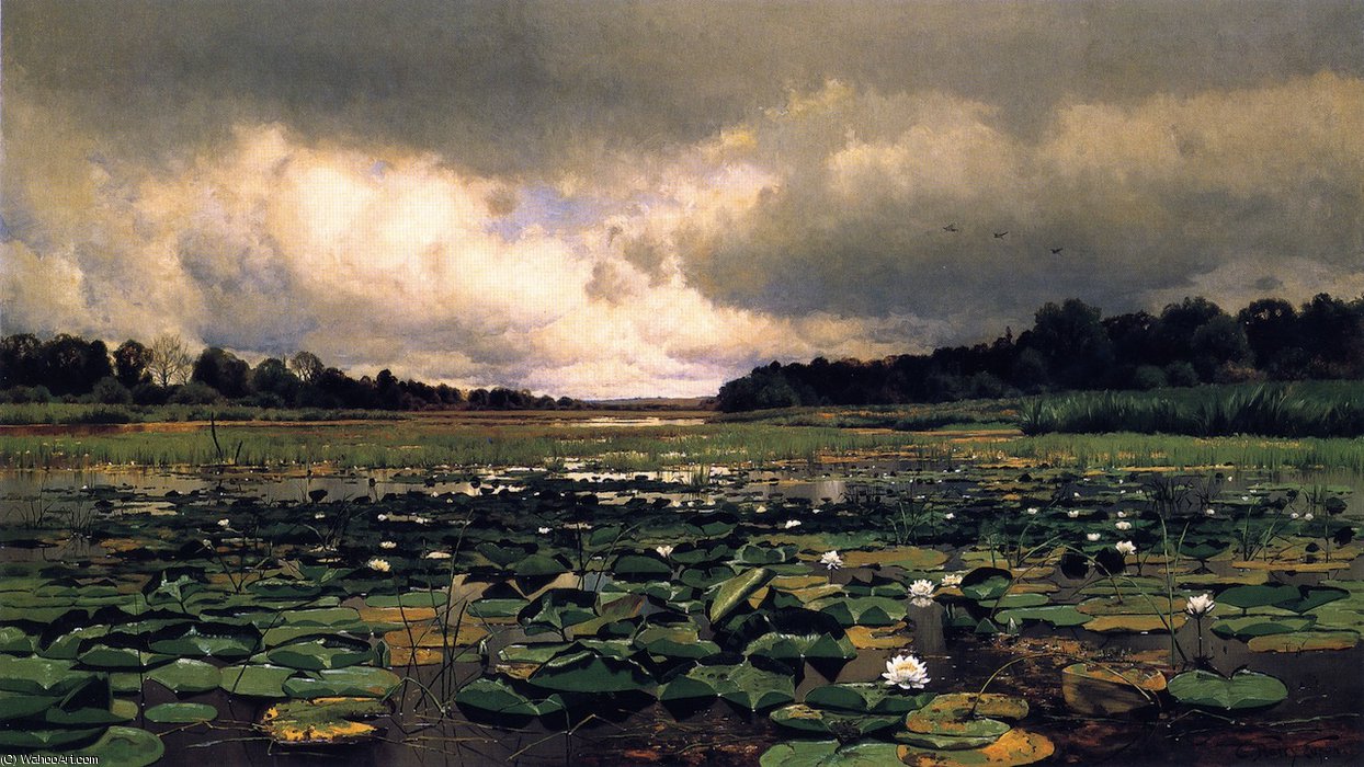 WikiOO.org - 백과 사전 - 회화, 삽화 Charles Harry Eaton - The lily pond