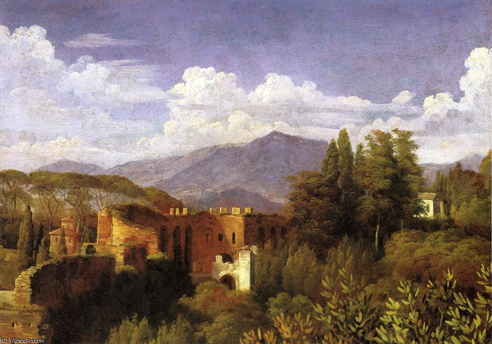 Wikioo.org - The Encyclopedia of Fine Arts - Painting, Artwork by François Edouard Picot - View from the Villa Medici