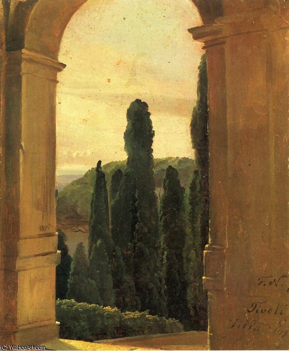 WikiOO.org - Encyclopedia of Fine Arts - Maleri, Artwork Friedrich Nerly - Villa d-Este