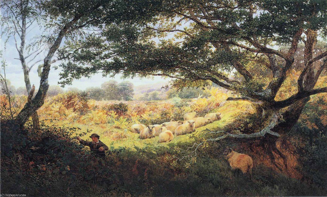 Wikioo.org - The Encyclopedia of Fine Arts - Painting, Artwork by George Shalders - The shepherd boy