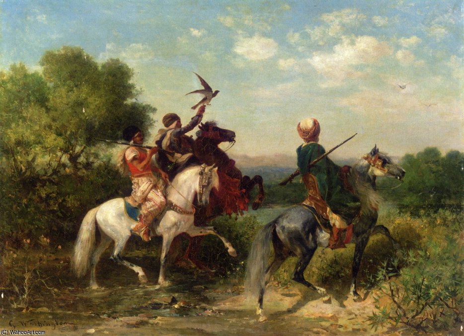 Wikioo.org - The Encyclopedia of Fine Arts - Painting, Artwork by Georges Washington - The falconers