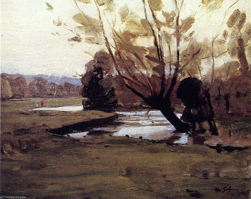 Wikioo.org - The Encyclopedia of Fine Arts - Painting, Artwork by Harold John Wilde - Willows by a River
