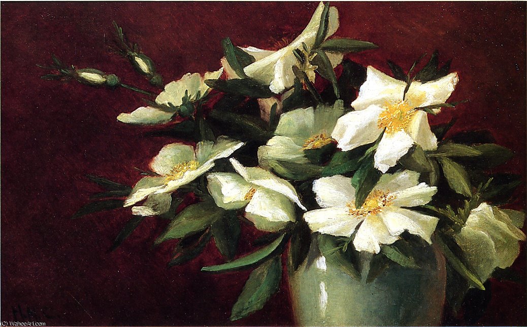Wikioo.org - The Encyclopedia of Fine Arts - Painting, Artwork by Harriet Cheney - White roses
