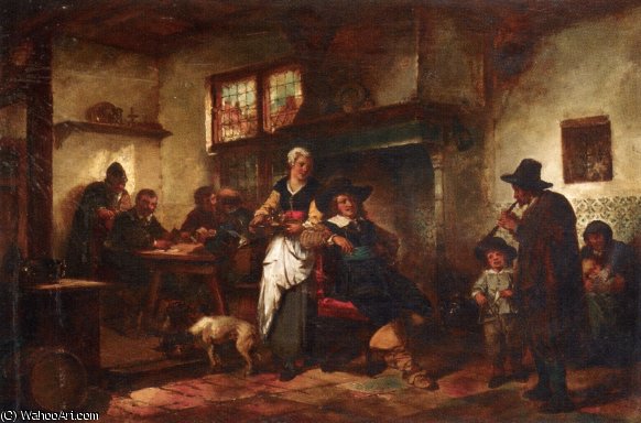 WikiOO.org - 백과 사전 - 회화, 삽화 Herman Frederik Carel Ten Kate - A tavern scene