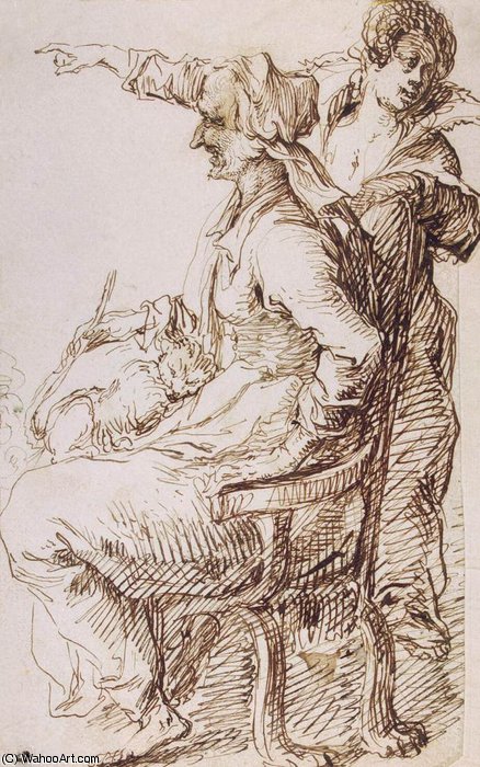 WikiOO.org - Encyclopedia of Fine Arts - Målning, konstverk Jacob (Jacques)De Gheyn Ii - Two Witches with a Cat