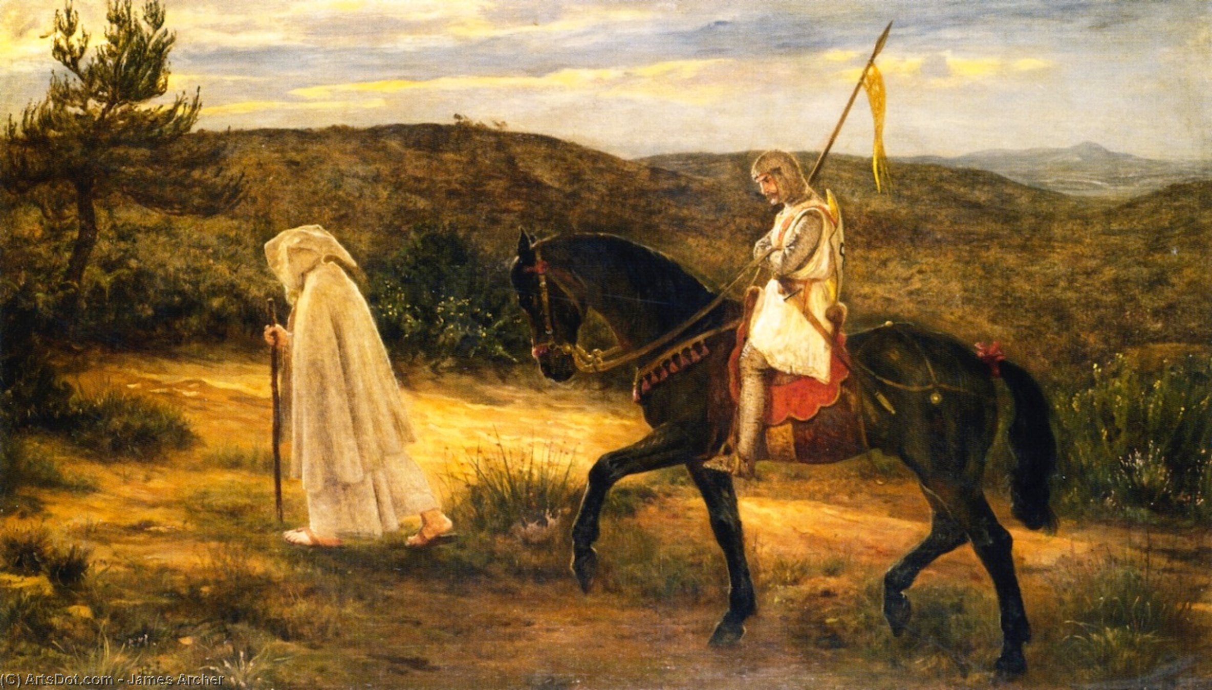 Wikioo.org - The Encyclopedia of Fine Arts - Painting, Artwork by James Archer - Merlin and Lancelot - an Incident from - La Morte d-Arthur-