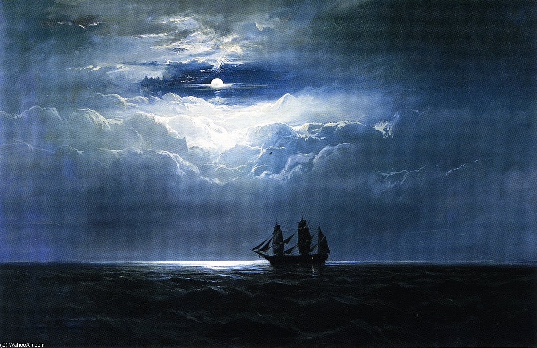 WikiOO.org - אנציקלופדיה לאמנויות יפות - ציור, יצירות אמנות James Hamilton - The convict ship t.k. hervey