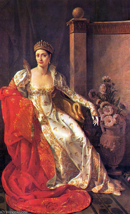 WikiOO.org - Енциклопедия за изящни изкуства - Живопис, Произведения на изкуството Marie Guillemine Benoist (Marie Guillemine De Laville Leroux) - Portrait of Elisa Bonaparte - Grand Duchess of Tuscany