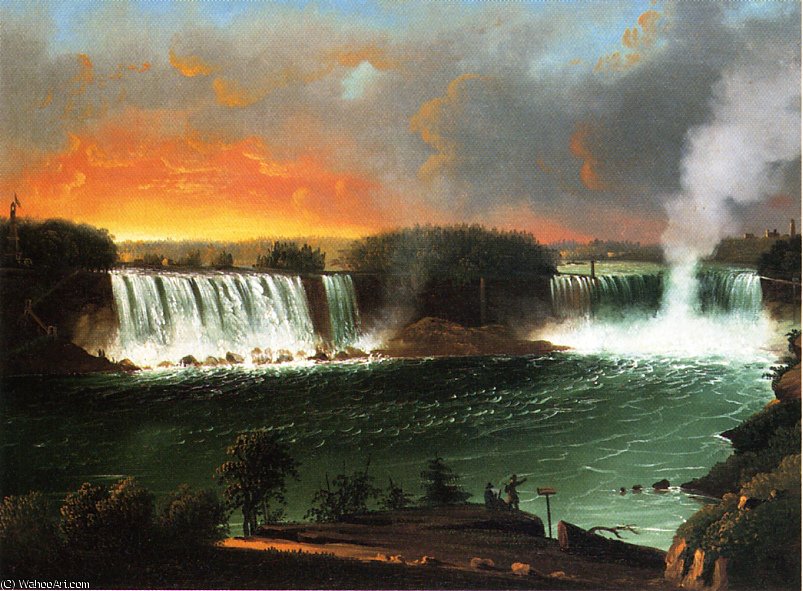 WikiOO.org - Енциклопедия за изящни изкуства - Живопис, Произведения на изкуството Nicolino Calyo - Niagara Falls from Table Rock