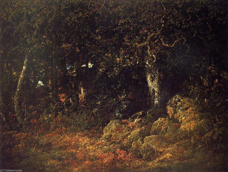 Wikioo.org - The Encyclopedia of Fine Arts - Painting, Artwork by Théodore Rousseau (Pierre Etienne Théodore Rousseau) - The Oak in the Rocks