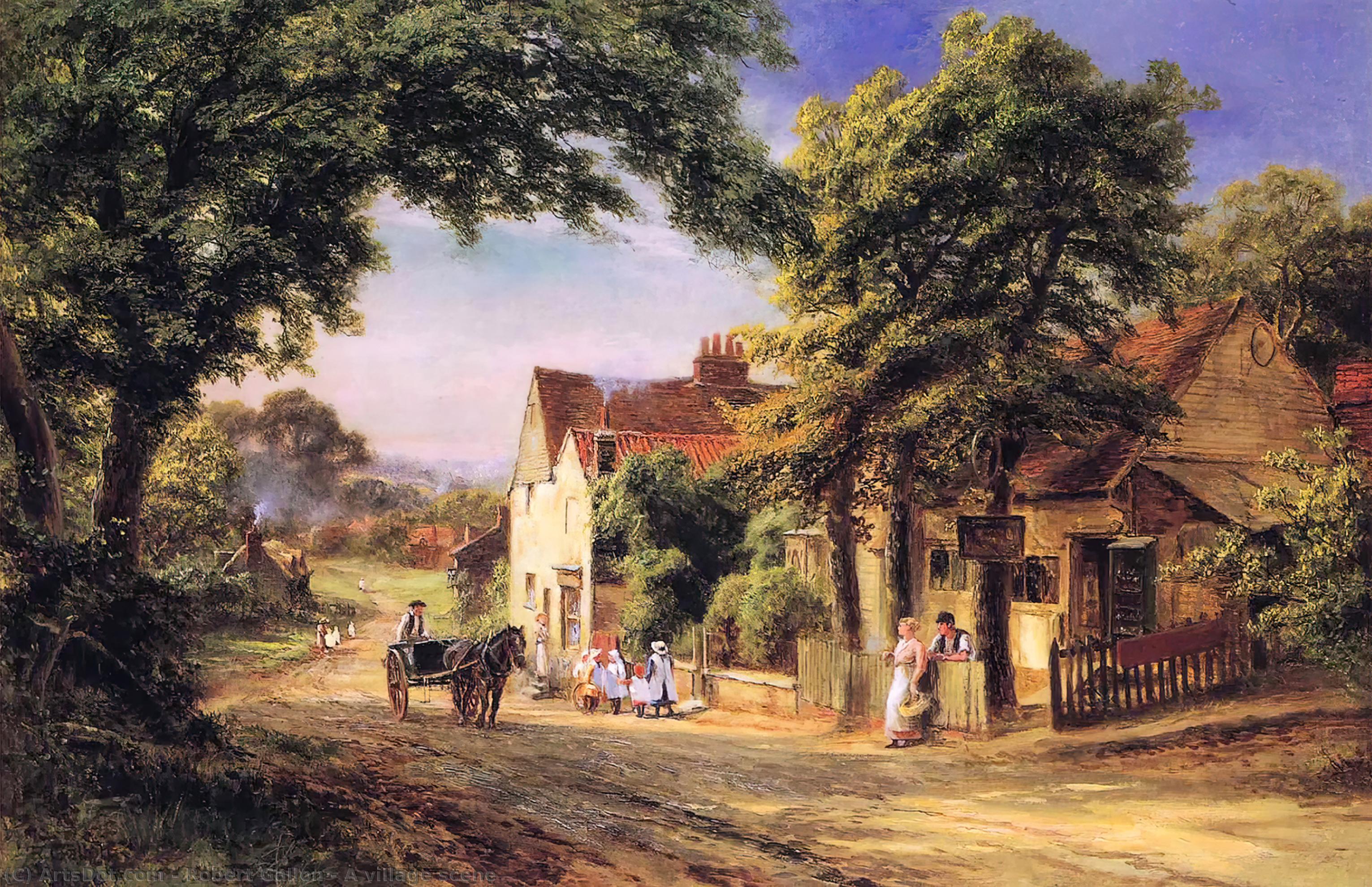 Wikioo.org - The Encyclopedia of Fine Arts - Painting, Artwork by Robert Gallon - A village scene