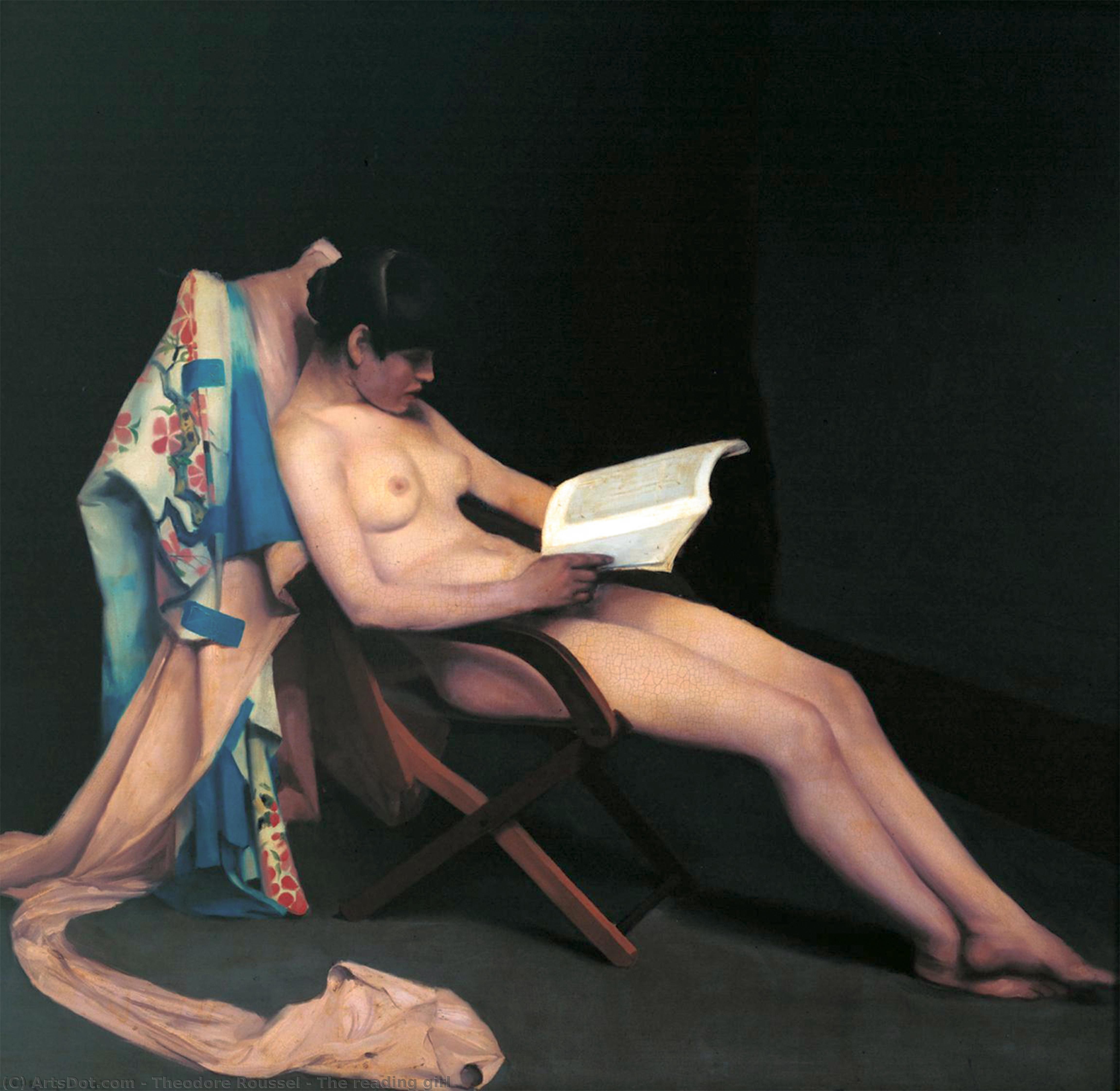 Wikioo.org - The Encyclopedia of Fine Arts - Painting, Artwork by Theodore Roussel - The reading girl