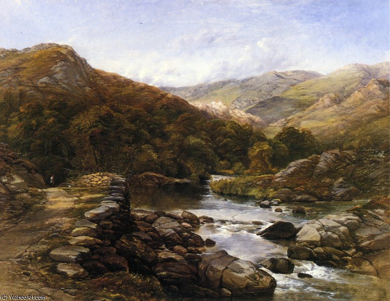 Wikioo.org – La Enciclopedia de las Bellas Artes - Pintura, Obras de arte de Thomas Creswick - sobre el colinas y de lejos lejos