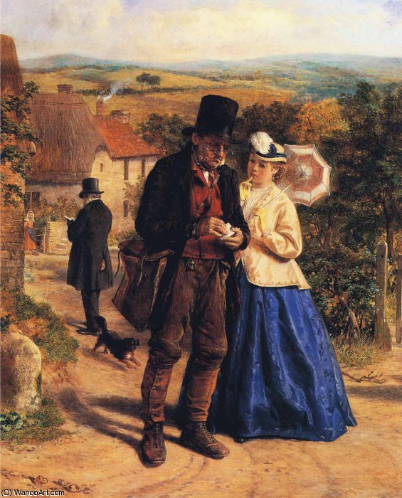 WikiOO.org - Encyclopedia of Fine Arts - Maalaus, taideteos William Hemsley - The village postman